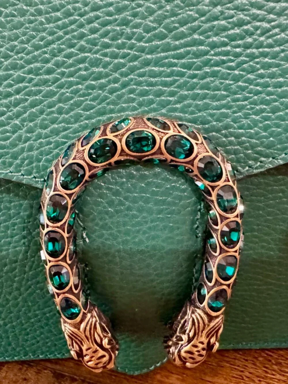 GUCCI Handbag Dionysus Dollar Calf/Strass Emerald #400249 CAOGX